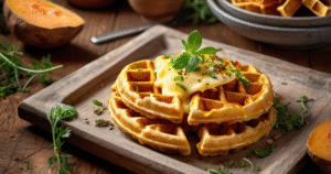 Gaufres patate douce et fromage
