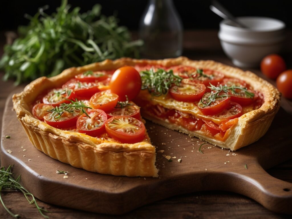 tarte fine à la tomate et moutarde