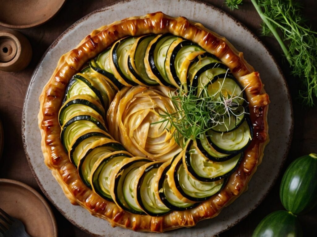 Tarte tatin salée aux courgettes
